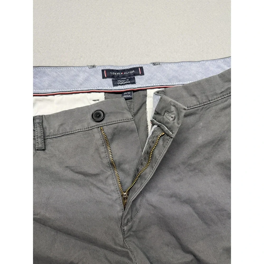 TOMMY HILFIGER Mens Gray Straight Business Trousers - Size 34X32